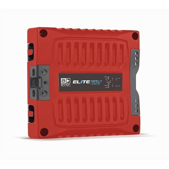 Banda ELITE1200.41RED Elite 1200.4 4-Channel 1200W RMS Car Amplifier with 1 Ohm - Red