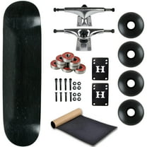 Blank Skateboard Complete 7.75" Black with Silver Trucks and Black Wheels