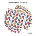thumbnail image 2 of Placemats Set Of 4 / 6, Cartoon Flowers_A Placemats For Dining Table Indoor/Outdoors Heat Resistant Washable Placemats 18" X 12", 2 of 8