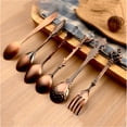 thumbnail image 5 of Ame Dessert Spoons,Coffee SpoonTeaspoon,Awakingdemi Vintage Royal Style Metal Carved Fruit Dessert Spoons for Kitchen Dining Bar,6pccs/set, 5 of 8