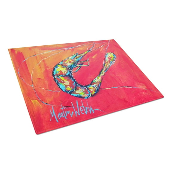 Caroline's Treasures Shrimp Seafood Three Glass Cutting Board Large