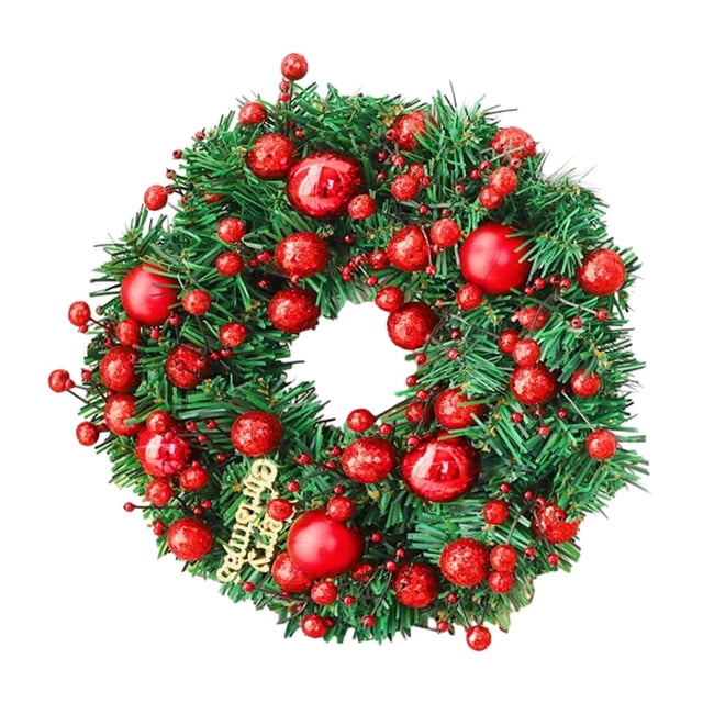 Guirnalda navideña artificial, adorno navideño, guirnalda colgante navideña, corona para puerta delantera, decoración navideña para interiores rojo