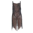 thumbnail image 4 of VISgogo Vestido con flecos para mujer, vestidos sin mangas con cuello en U de color sólido, ropa de playa hueca, S/ M/ L/ XL VISgogo moda, 4 of 7