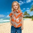 thumbnail image 6 of Boys Hawaiian Shirt Print Short Sleeve Shirt Casual Button Down Shirt with Chest Pocket Beach Summer Tops Size 2-15 Years, 6 of 8