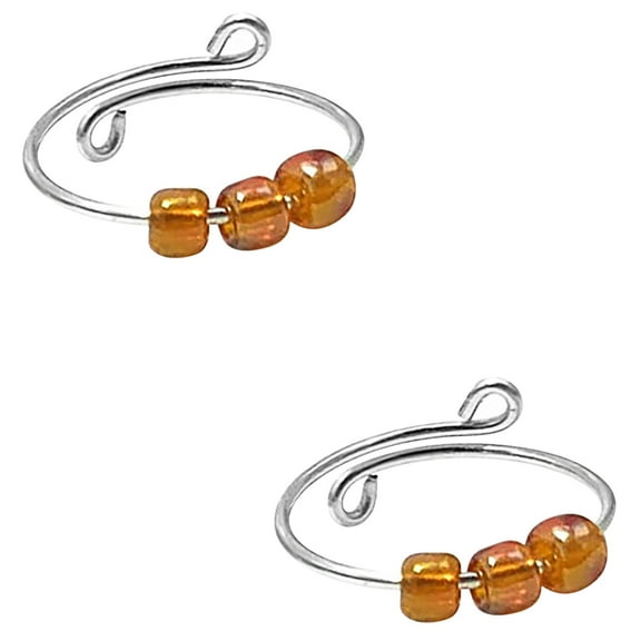 Guodhu Fidget Ring for Anxiety Women Teen Fidget Rings Rotating beads Adjustable Stacking Anxiety Relief Rainbow Fidget Ring Jewelry Gifts for Her Daughter Friend