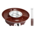 thumbnail image 1 of Electric Fondue Pot Set Chocolate Fondue Kit Temperature Control Detachable Serving Trays & 2 Roasting Forks Gift Set & Date Night Idea. Serve At Movie Night Or Game Night, 1 of 4