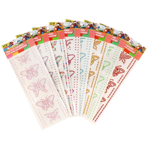 BESTYASH 8Jgo Con Stickers De Cristal Acrílico Durable Y Adhesivo En Colores Variados