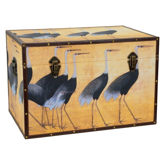 Oriental Furniture Cranes Storage Trunk