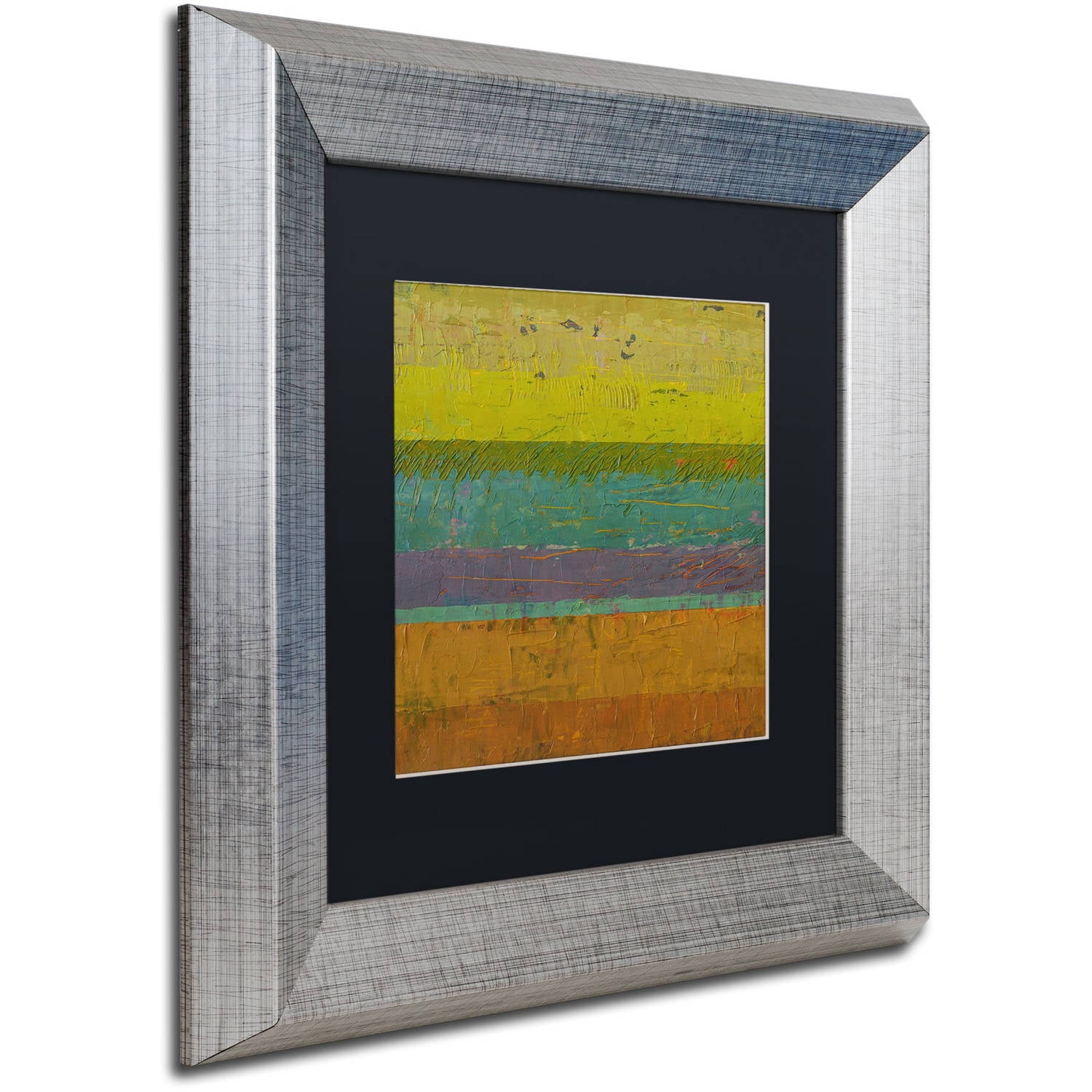 Trademark Fine Art "Chartreuse Line" Canvas Art by Michelle Calkins, Black Matte, Silver Frame