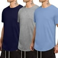 thumbnail image 4 of JMIERR Undershirts for men T Shirts Crewneck Cotton Hipster Classic Tee, 3 Pack, Blue;Gray;Sky Blue, 4 of 6