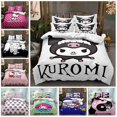 thumbnail image 2 of Juego de cama de Hello Kittys, ropa de cama de 2 piezas, 135x200cm, con estampado 3D de dibujos animados de Anime, Kuromi Melody Girl, 2 of 3
