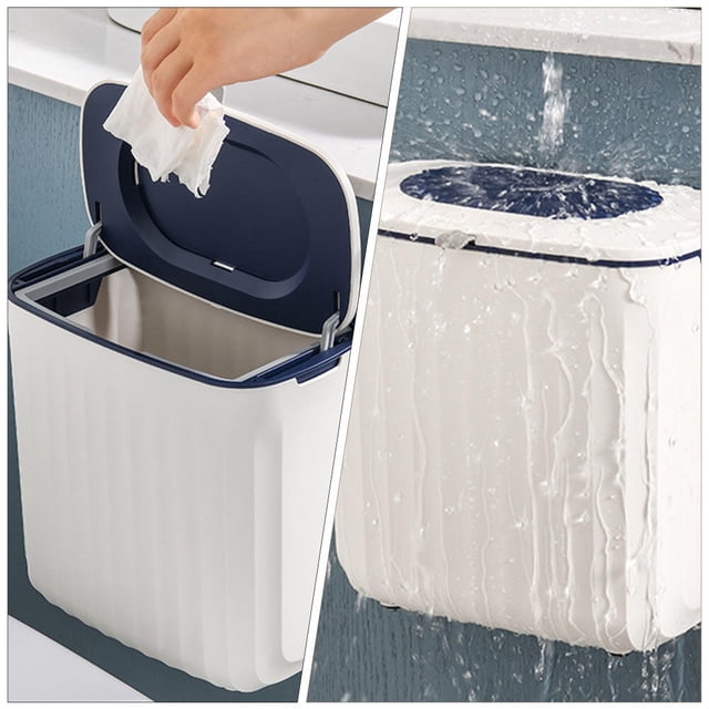 HOOWIFFY Bac à Compost de Cuisine avec Couvercle Plastique Bleu pour Usage en Classe 1ensemble
