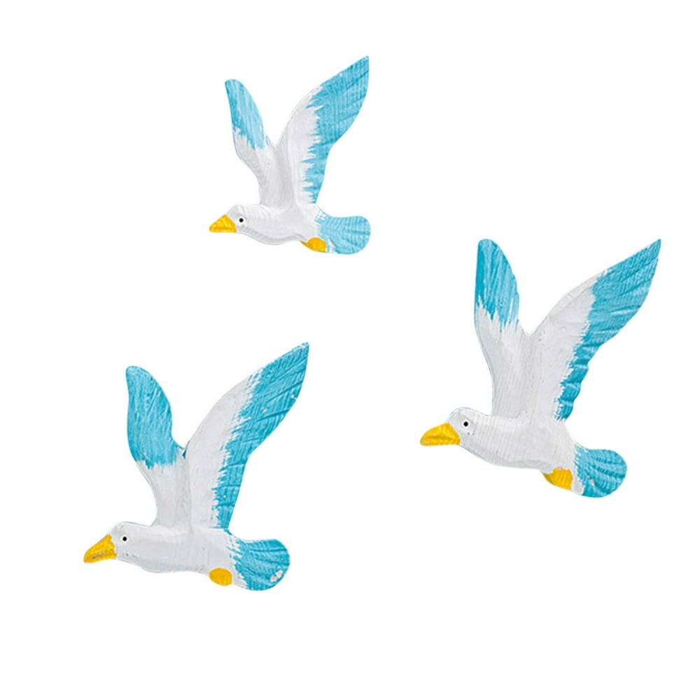 Lovehome Seagulls Decor 3pcs Resin Birds Seagulls Wall Hanging ...