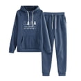 thumbnail image 1 of Gibobby Conjunto de sudadera y pantalones Conjunto de dos piezas de sudadera con capucha y estampado de copa de árbol de Navidad con para mujer, pantalones in(Azul,G), 1 of 4