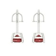 thumbnail image 4 of Clara Pucci 0.5Ct Natural Garnet Princess Cut VVS1 Screw Back Stud 18k Solid hypoallergenic Gold Designer Earrings For January, 4 of 7