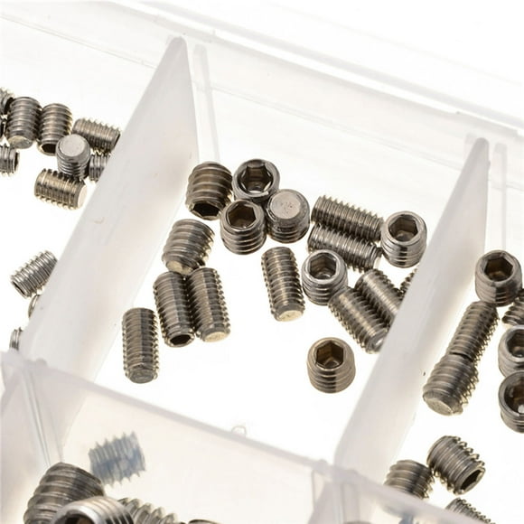 OUNONA 200Pcs Metric Screw Kit Hexagon Socket Head Screws for Industrial and Construction Fasteners Silver