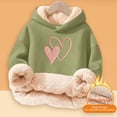 thumbnail image 4 of Bmisegm Cute Hoodies for Girls Lined Pullover with Allover Print Designs Casual Wear and Outdoor Top Girls Tops,02_GN2,3-4 Years, 4 of 5