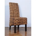 thumbnail image 4 of Bowery Hill 40"H Coastal Wicker / Rattan Dining Chair in Brown (Set of 2), 4 of 5