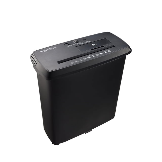 Trituradora Amazon Basics de 8 hojas cortada en tiras con contenedor de 12 litros