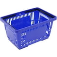 thumbnail image 6 of CNCEST 12PCs Modern Blue Rectangular Plastic Shopping Baskets, 18L Capacity, Stackable, 43x30x23cm/17x12x9inch, 10kg/22lbs Load-Bearing, Set of 12 (Blue), 6 of 9