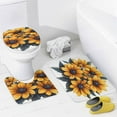 thumbnail image 4 of Bathroom Shower Curtain Sets with Rugs, Yellow Leaf Pattern Printed on Bathroom Rugs and Shower Curtain Sets, Great for Master Bath Beach House Modern Home, 72 x 72 inches, 4 of 8
