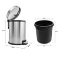 thumbnail image 6 of Innovaze 1.3 Gallon/5L Trash Can, Stainless Steel Bathroom Step-on Wastebasket with Lid, Silver, 6 of 13