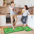thumbnail image 6 of 2-Piece Kitchen Rugs Set Non-Slip Mats Carpet Floor for Kitchen, Bathroom (19.7"x27.6" & 19.7"x47.2") Green Ink Splatter Pattern, 6 of 7