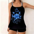 thumbnail image 4 of qucoqpe Womens Two-piece Modest Bathing Suit Summer Fashion Casual Floral Print Tankini Swimsuits with Shorts, 4 of 7