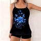 thumbnail image 5 of Trajes de baño Amzcrzy Tankini para mujer, trajes de baño, traje de baño de bikini con control de abdomen para mujer, traje de baño estampado de tres piezas dividido multicolor, L, 5 of 7
