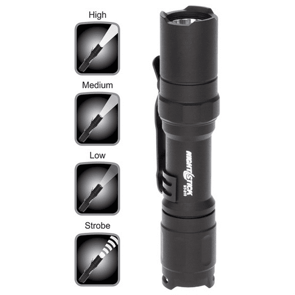 Nightstick MT-210 Mini-TAC PRO Metal Multi-Function LED Flashlight, 1 AA, 4", Black