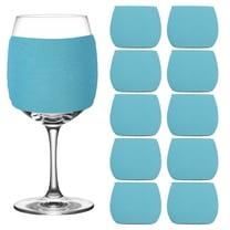 Uxcell 12 Pcs Sublimation Blank Wine Glass Sleeves, Reusable Neoprene Insulated Wine Glass Cover Protector for Cold Drinks Sublimation Ornaments Supplies, Blue