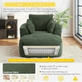 thumbnail image 3 of Comfy Oversized Corduroy Chaise Lounge Chair in Neutral Color, 1 Seat Modern Sofa Couch for Living Room Apartment, 3 of 12