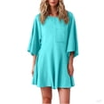 thumbnail image 1 of Besolor Combinaisons pour Femmes Décontractées Manches 3/4 Combinaisons Amples Shorts Larges Combinaisons avec Poches, 1 of 6