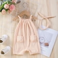 thumbnail image 4 of GYRATEDREAM Newborn Baby Girl Clothes Romper Sleeveless Strap Jumpsuit Infant Summer Sling Playsuit with Pockets 1-18 Months, 4 of 4