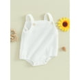 thumbnail image 3 of Liacowi Baby Boy Girl Overalls Sleeveless Solid Color Knit Rompers Newborn Infant Clothes, 3 of 9