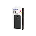 thumbnail image 6 of ADATA P20000QCD - Power bank - 20000 mAh - 74 Wh - 18 Watt - PD 3.0, QC 3.0 - 4 output connectors (USB, USB-C) - on cable: USB-C - black, 6 of 7
