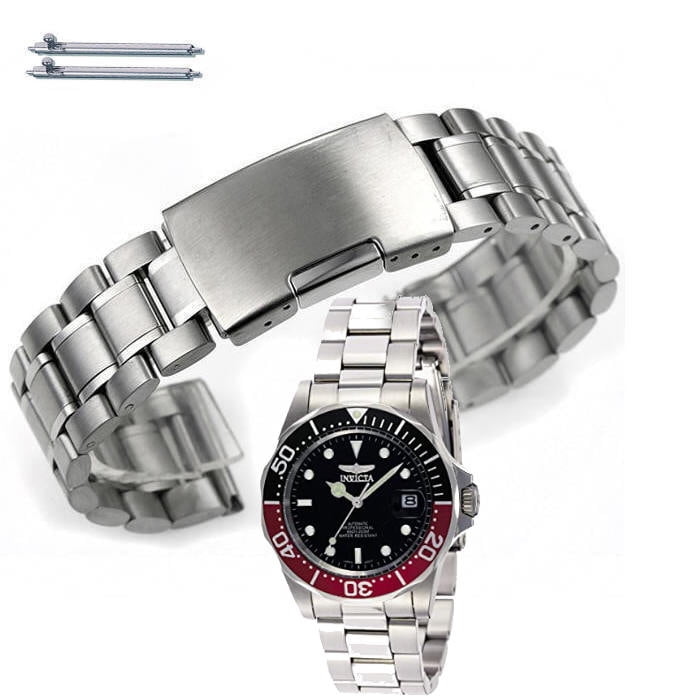 Forpustet Arbitrage Vestlig Metal Silver Replacement Watch Band Fits Invicta Pro Diver 40mm 9403 9404  #5015 - Walmart.com