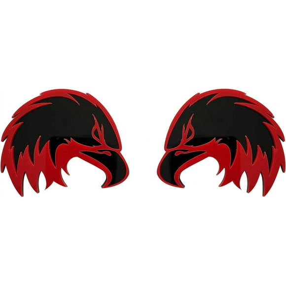 ORUYROP Pair 3D Red Eye USA Eagle Auto Car Emblem Decal Badge Hell Hawk Black Red L3.5''xW2.9'' for Jeep Dodge GMC Chevy Ford Toyota J-S2AE-RB