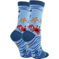 thumbnail image 2 of Women’s Sea Themed Funny Crew Socks, Crazy Novelty Cotton Dress Socks Gift - Holy Crab, 2 of 4