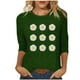 thumbnail image 1 of Tops de Cuello Redondo para las Mujeres Moda Impresa 3/4 Mangas Blusa Casual Top, Estante de Imitación, 1 of 5