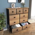 thumbnail image 2 of DWVO Dresser with 9 Drawers, Fabric, for Bedroom, Wood Top and Front Storage Tower, Hallway, Entryway, Closets, Sturdy Steel Frame, 2 of 7