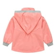 thumbnail image 4 of Sopiago Toddler Kids Zip Rain Jacket Girls Hooded Coat Casual Lightweight Waterproof Windbreaker Watermelon Red,4-5 Years, 4 of 4