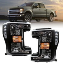 For 2017-2019 Ford F250 F350 F450 F550 Super Duty Black Clear Corner Headlights
