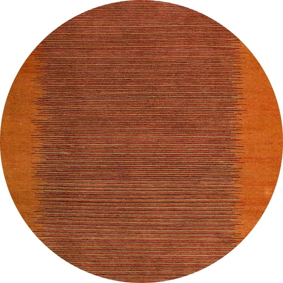 Ahgly Company Indoor Round Abstract Red Abstract Area Rugs, 8' Round