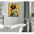 thumbnail image 3 of Funny Bathroom Black Cat Canvas Wall Art Vintage Cat Taking Bath Reading Newspaper Poster Print Modern Blue Bathroom Decor Pictures Painting for Toilet Laundry Room Artwork Unframed, 3 of 6
