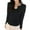 Black(Style 113), variant on Women'S Solid Color Long-Sleeve V-Neck Casual Base Layer Tops Nylon Spandex