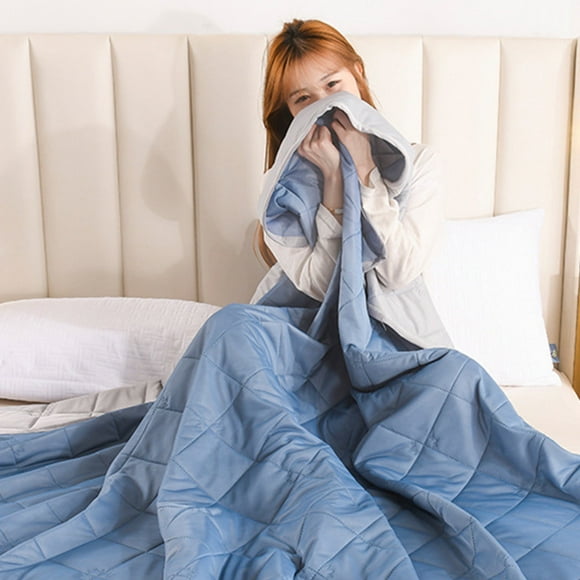 Avtoify Mugwort Ice Spring Cool Feeling Silk Summer Quilt Summer Cool Quilt Ventilation Quilt Blue