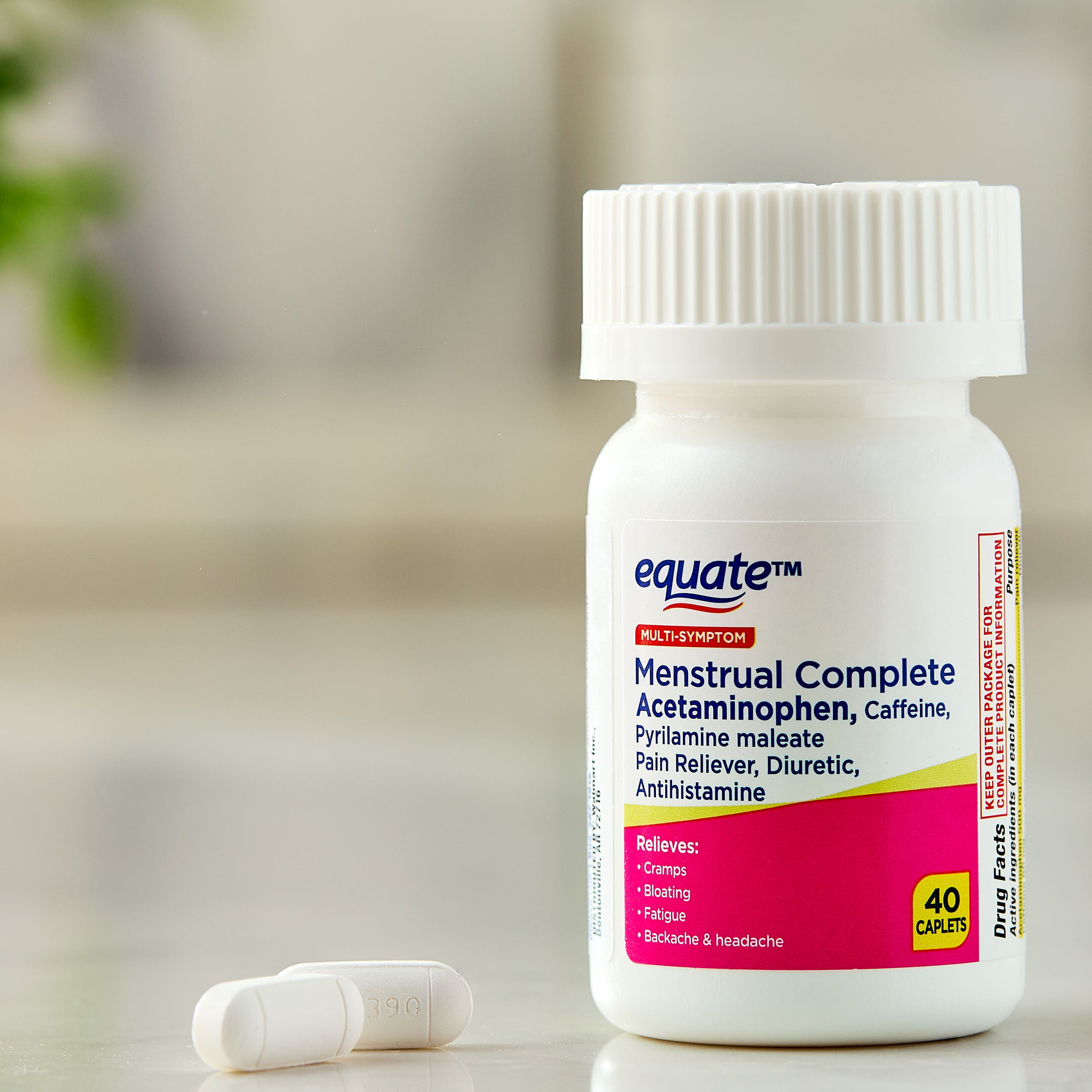 Caplets para Menstruación Completa Multi-Síntomas Equate, 40 Unidades, Comparar con Ingredientes Activos de Midol® Complete 2