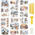 thumbnail image 1 of shiyou-6PCS Winter Snow Scenery Rub On Transfer Stickers for DIY Scrapbooking Photo Furniture Windows, 1 of 4
