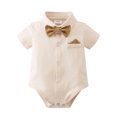 thumbnail image 3 of CARETOO Baby Boy Clothes Suit Romper Shorts Suspender Trousers Pants Bowtie Hat Gentleman Outfits, 3 of 13